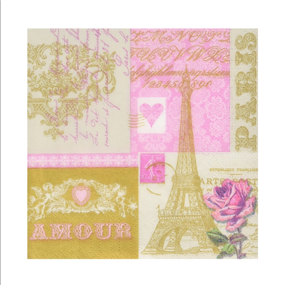 PPD Je t'aime Paris Cocktail Beverage Napkins 20ct